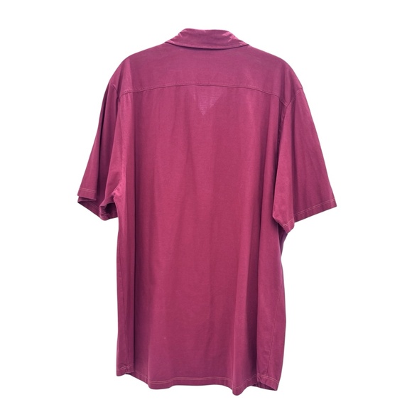 VELVET MEN BY GRAHAM & SPENCER MAROON RED SHORT SLEEVE COTTON BUTTON UP SHIRT - Picture 5 of 8